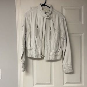 Andrew Marc White Leather Jacket